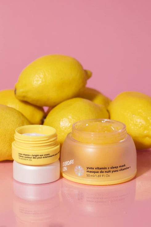 Saturday Skin Yuzu Eye Balm, Vitamin C Illuminating Under Eye Cream, Korean Niacinamide for Wrinkles, Dark Circles