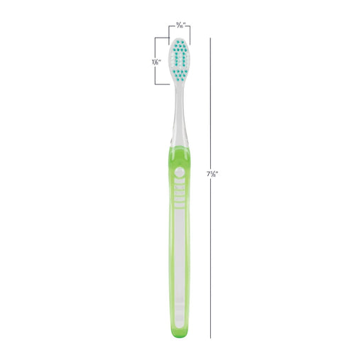SmileGoods A385 Soft Bristle Toothbrush, 38 Tuft, 72 Individually Packaged Premium Toothbrushes, Assorted Colors Bulk