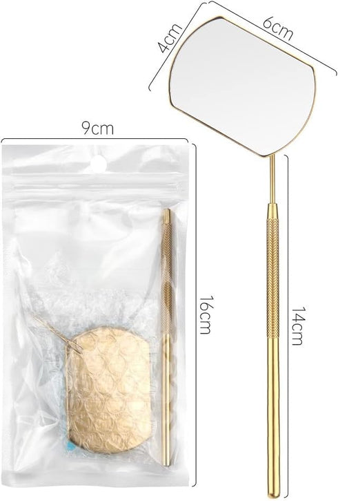 Lash Mirror for Eyelash Extensions - Stainless Steel Makeup Tool for False Lashes & Adhesives - Professional Supplies