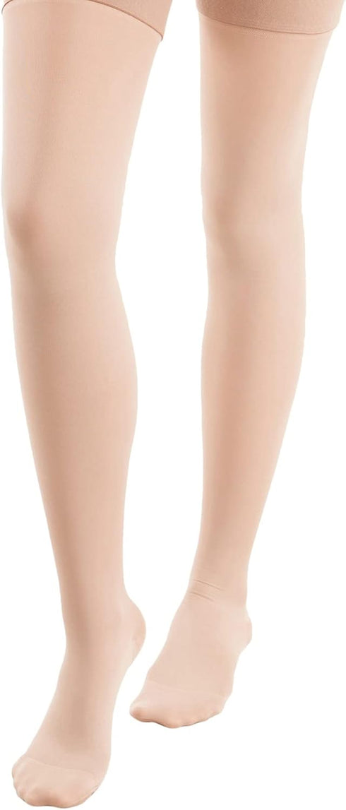 ITA-MED Unisex Closed Toe Microfiber Thigh High Compression Stockings