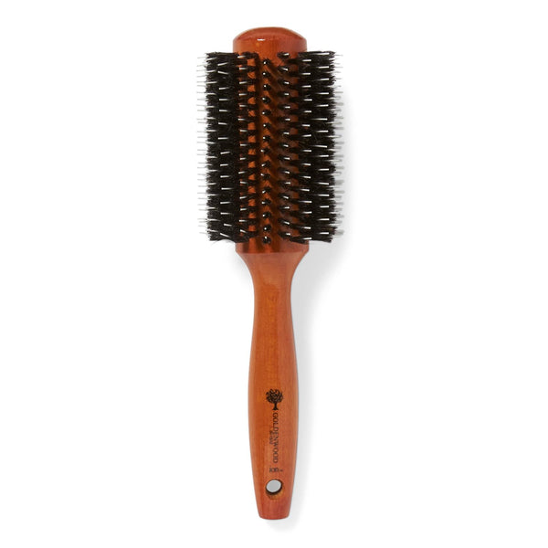 Ion Golden Wood Boar Bristle Round Brush, Large, for Salon Blowout