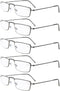Eyekepper 5-Pack Stainless Steel Frame Half-eye Style Reading Glasses, Gunmetal +1.50