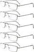 Eyekepper 5-Pack Stainless Steel Frame Half-eye Style Reading Glasses, Gunmetal +1.50