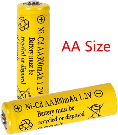 FULIN 12 Packs 1.2V AA 300mAh Ni-Cd Rechargeable Batteries for Solar Lights