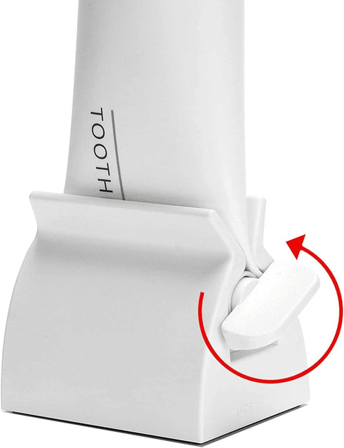 2pcs Toothpaste Squeezer Rolling Tube Holder Stand for Bathroom Accessories (White)