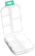 Pill Case - Portable Supplements Tablet Container Box, 10 Compartments, Clear White Organizer for Travel