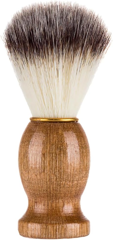 Men's Shaving Cream Brush - Wet Shave Brush with Wood Handle, Professional Hair Salon Tool Gifts for Men