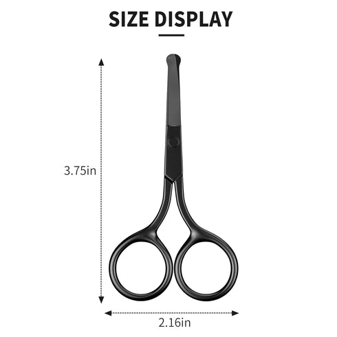 Professional Grooming Scissors for Hair, Eyelashes, Nose, Eyebrow Trimming, Mustache - Upgraded Small Round Tip Scissors