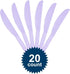 Lavender Plastic Heavy Weight Knives, 20 Count Premium Disposable Cutlery for Home Use and Occasions