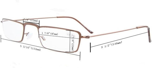 Eyekepper 5-Pack Stainless Steel Frame Half-eye Style Reading Glasses, Gunmetal +1.50