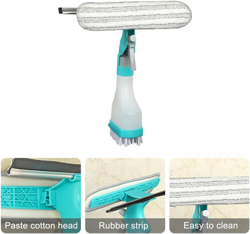 Meluvora 4 1 Countertop in Window Cleaning Kit, Professional Window Vacuum Squeegee with Spray Bottle, Cleaner Brush