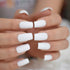 Medium Size Fake Nails - Square Squoval Shape, Predesigned Press on Nail (Matte White)