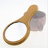 Mini Portable Wood Makeup Mirror, Handmade Round Cosmetic Mirror with Single Handle, 7.1x 13.5cm Size