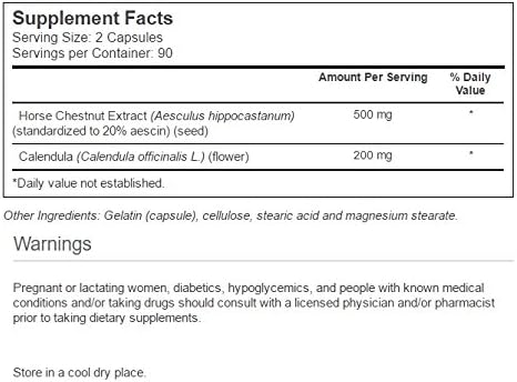 Vitacost Horse Chestnut - Standardized -- 500 mg per serving - 180 Capsules ( packaging has been updated )