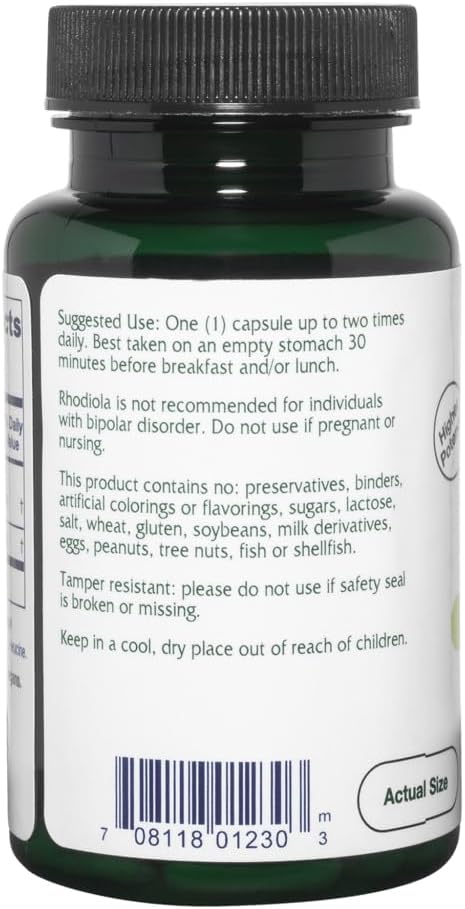 Vitanica Rhodiola Rosea Root Extract, 200mg, Vegan, 60 Capsules