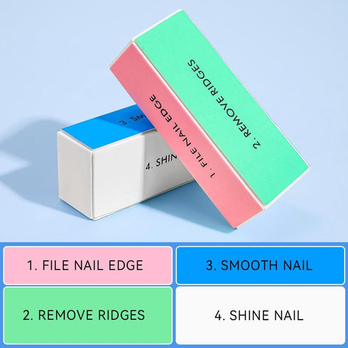 TsMADDTs 13 PCS Nail Files and Buffers Kit, Includes 3-Way Sanding Block, Cuticle Nippers & Pusher