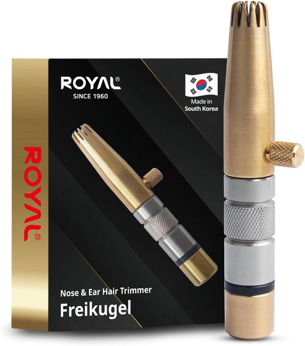 ROYAL Premium Nose Hair Trimmer for Men, Manual, Battery-Free, Waterproof, Brass & Stainless Steel, ET-32