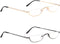 Half Frame Reading Glasses for Women Men, 2 Pairs, 1.75 Half Metal Moon Readers