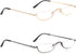 Half Frame Reading Glasses, Half Metal Moon Readers for Men and Women, 2 Pairs, 1.25