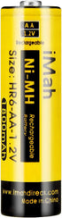 iMah HR6 AA rechargeable batteries Ni-MH 1.2V 1800mAh for Flashlight Remote Control Car Toys Clock, also Compatible with Panasonic BK-3MCCA8BA BK-3HCCA8BA BK-3MCCA4BA BK-3HCCE4BE, 8-Pack