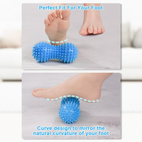 URAQT Set, 2 Pack Spiky Massage Ball Physical Therapy Massage Balls, Hard Lacrosse Ball & Spiky Massage Ball