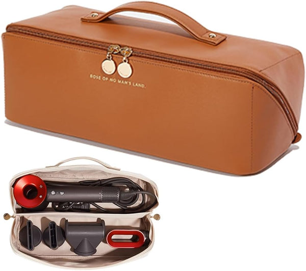 Travel Storage Bag for Dyson Airwrap Styler, Portable Waterproof Hair Dryer Carrying Case with Double Compartments