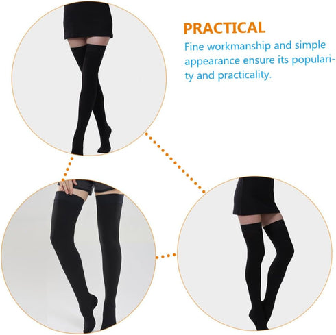 VALICLUD Over Knee Compression Socks Women Wear-resistant Breathable Thigh High Stockings Closed Toe Support