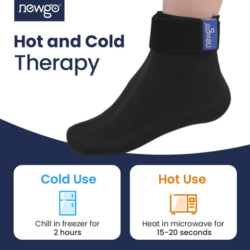 NEWGO Cold Therapy Ice Sock for Foot Pain Relief, Cold Pack Sock for Neuropathy, Chemo, Plantar Fasciitis, Edema,