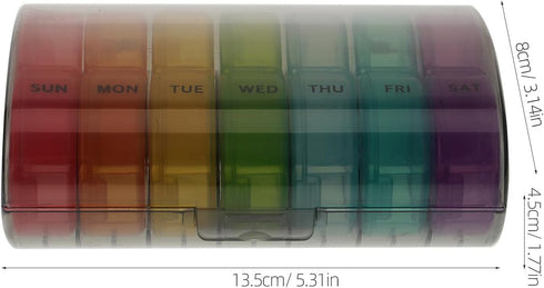 Ipetboom Weekly Pill Organizer Portable Medicine Case with Three Daily Compartments, Wear-Resistant Black Travel Pill