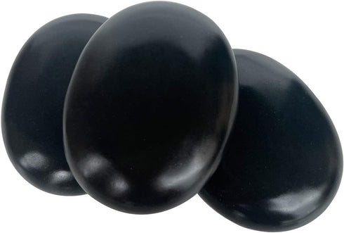 MINGJISHIYE 3 Set 3.58x2.78x1.19 inches, (3PCS) Hot Stone Massage, Piece Large Oval Hot Stone Basalt Home spa