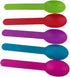 Disposable Mixed Color Heavy Wide Handle Plastic Spoons, 50Pc Frozen Yogurt Ice Cream Dessert Spoons