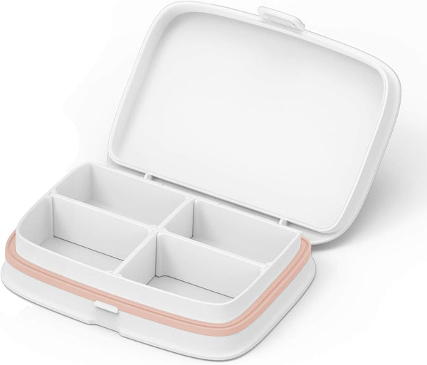 Waterproof Pill Case - Small Travel Pill Organizer with Removable Compartments, Portable Outdoor Pill Holder (White A)