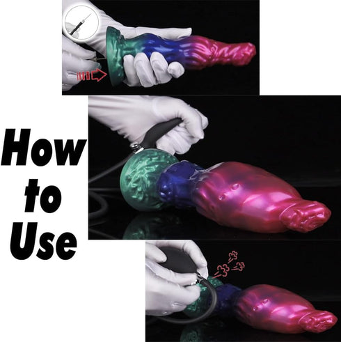 Kaziyi Inflatable Silicone Butt Plug with Suction Base, Expandable Anal Dildo Anal Plug Sex Toy, Adjustable Air Pump