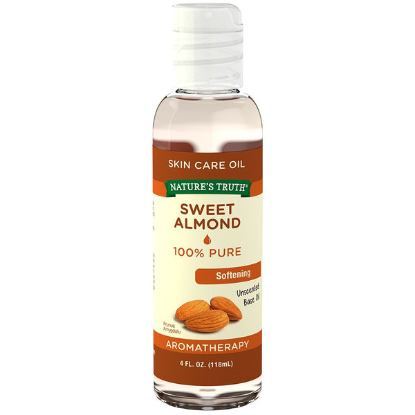 Nature's Truth Aromatherapy Pure Unscented Base Oil - Sweet Almond, 4 Fl Oz