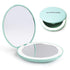WOBSION LED Lighted Travel Makeup Mirror, 1x/10x Magnification, Compact and Portable, 3.5 inch Illuminated