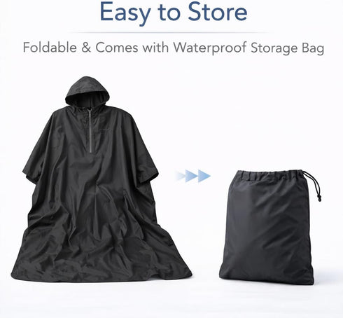 moovon Waterproof Wheelchair Poncho Rain Cover for Electric Wheelchair & Mobility Scooter, Full Body Rain Cape