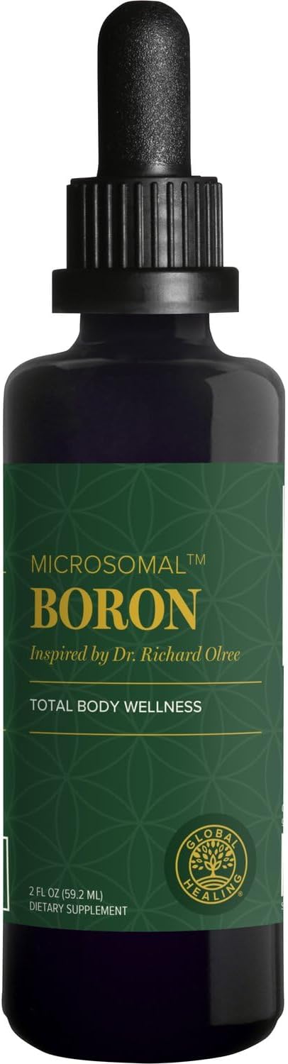 Global Healing Boron Supplement for Bone Health, Metabolism, Enhanced Magnesium Absorption, 5 mg (2 Oz) for Men and