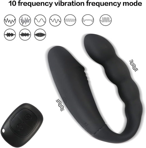 GURIDO 10 Double-Head Vibrator Clitoral Stimulator with Vibration Modes, Vibrating Double-Ended Anal Bead Butt