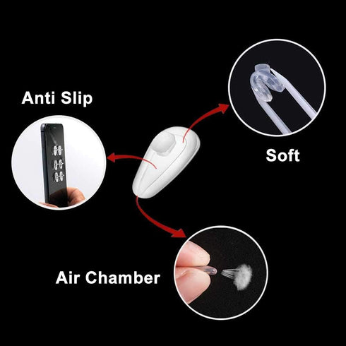 Push-in Eyeglass Nose Pads, 6 Pairs of 15mm Soft Silicone Air Chamber Nose Pads for Glasses
