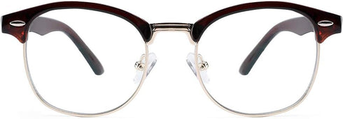 Cyxus Retro Semi Rimless Blue Light Glasses for Men, Clear Gaming Glasses, Anti Harmful Blue Light
