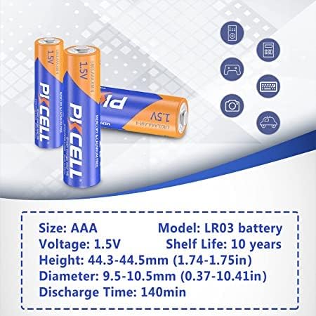 PKCELL 20 Pack AAA Batteries, LR03 1.5V Alkaline for Keyboards, Clocks, Toys