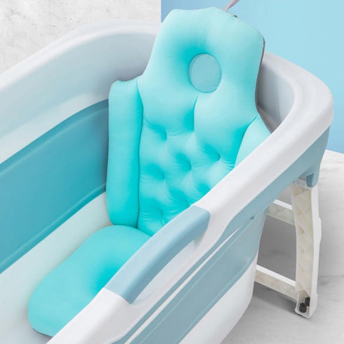 80x40cm Inflatable Bathtub Chair Tub Portable Foldable Shower Basin Travel Tub Seat for Elderly and Pregnant Women Blue