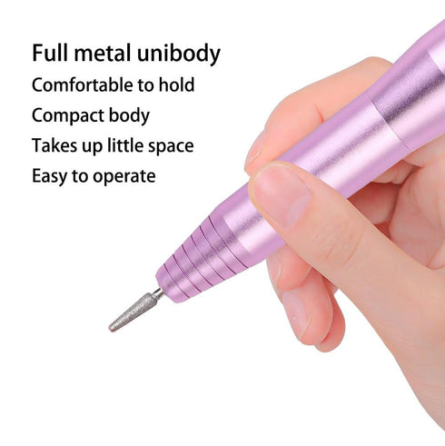 Professional Portable Electric Nail Drill, Compact Nail File Kit for Acrylic and Gel Nails