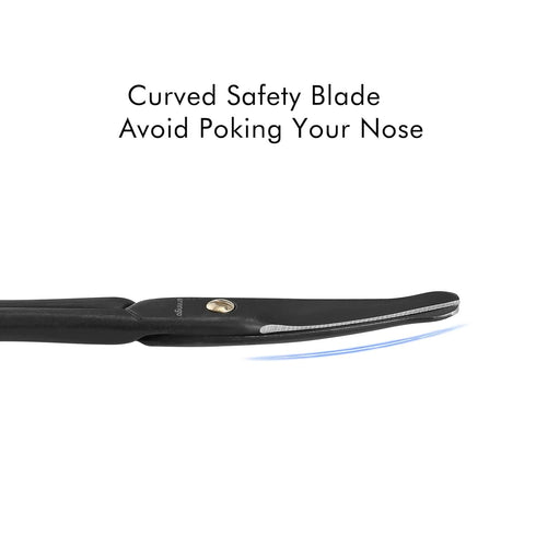 LIVINGO 3.75" Premium Nose Hair Scissors, Curved Safety Blades with Rounded Tip for Facial Hair Trimming