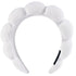 Spa Headbands for Washing Face or Makeup, Puffy Terry Cloth Hairband for Women, Skin Care Accessories (White)