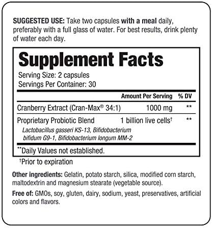 Kyo-Dophilus Cran+ Probiotic - Urinary Tract and Bladder Health*, 60 Capsules