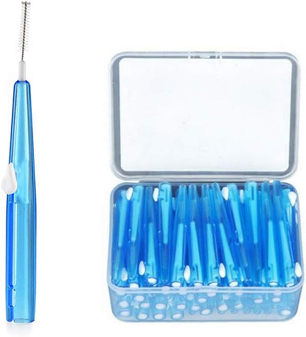 60Pcs Push-Pull Interdental Brush 0.7 MM Dental Toothpick Cleaners for Oral Care