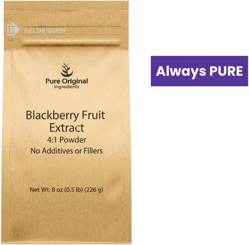 PURE ORIGINAL INGREDIENTS Blackberry Fruit Extract (8 oz), 4:1 Powder, Fine Powder Supplement & Additive