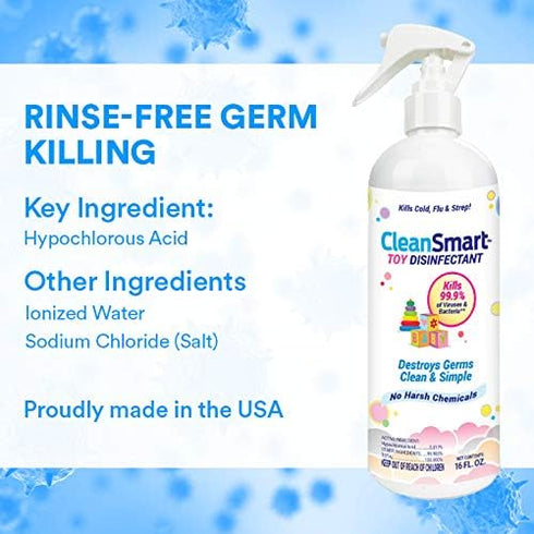 CleanSmart Toy Disinfectant Spray: Kills 99.9% of Viruses and Bacteria, 16 oz Bottle