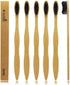 N-amboo Pack 6 Hard Toothbrush Bamboo Toothbrush for Adult Manual Toothbrsuh Hard Bristles